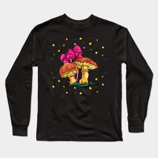 Hot pink mushrooms and boletus, colorful fungi Long Sleeve T-Shirt